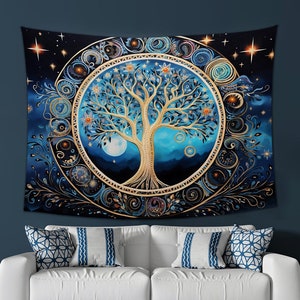 Tree of Life Tapestry Wall Hanging Aesthetic Tapestry for Living Room Fabric Wall Tapestry Art Boho Hippie Large Tapestry Home Decor Accent