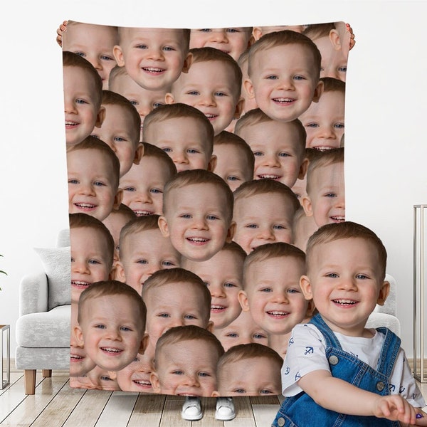 Custom Face Blanket Personalized Photo Blanket Funny Memorial Blanket with Face Pet Blankets and Throws Personalized Gifts Baby Shower Gift