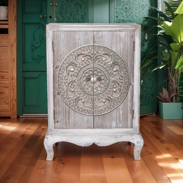 Stand Storage Vintage Wooden Tall Side Cabinet Wood Table Livingroom-Bedroom Furniture Bedside Cabinet Handicraft Chest Home Decor Sideboard