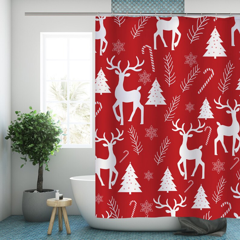 Christmas Shower Curtain Funny Snowman Shower Bathroom Curtains Xmas
