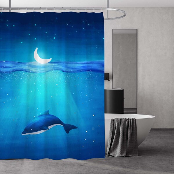 Whale Shower Curtain Etsy