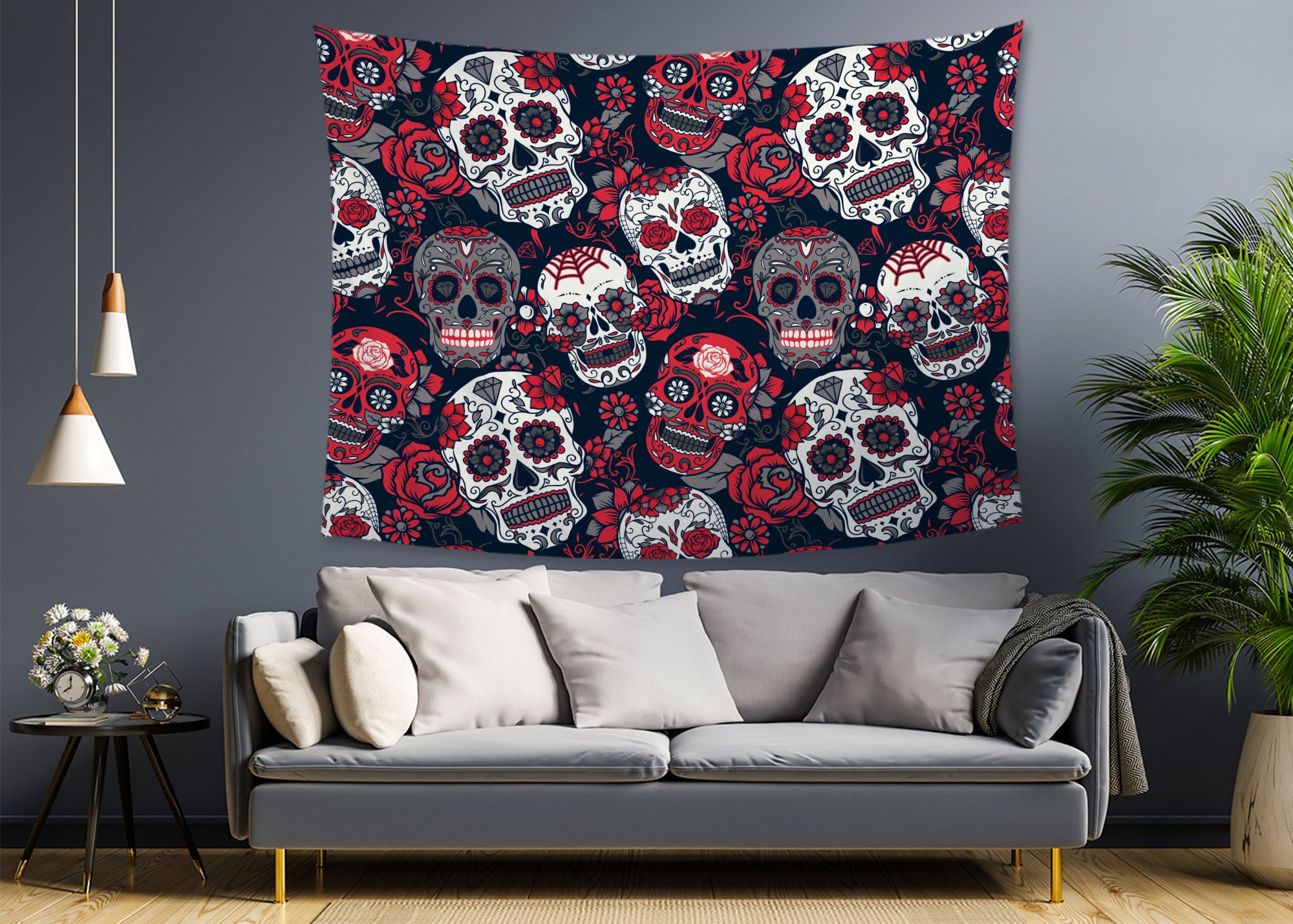 Discover Crâne Halloween Gothique Squelette Tapisserie