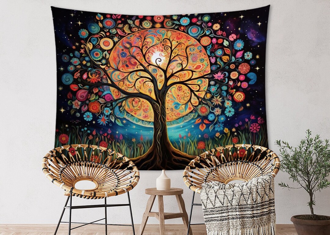 Tree of Life Tapestry Wall Hanging Aesthetic Tapestry for Living Room Fabric Wall Tapestry Art