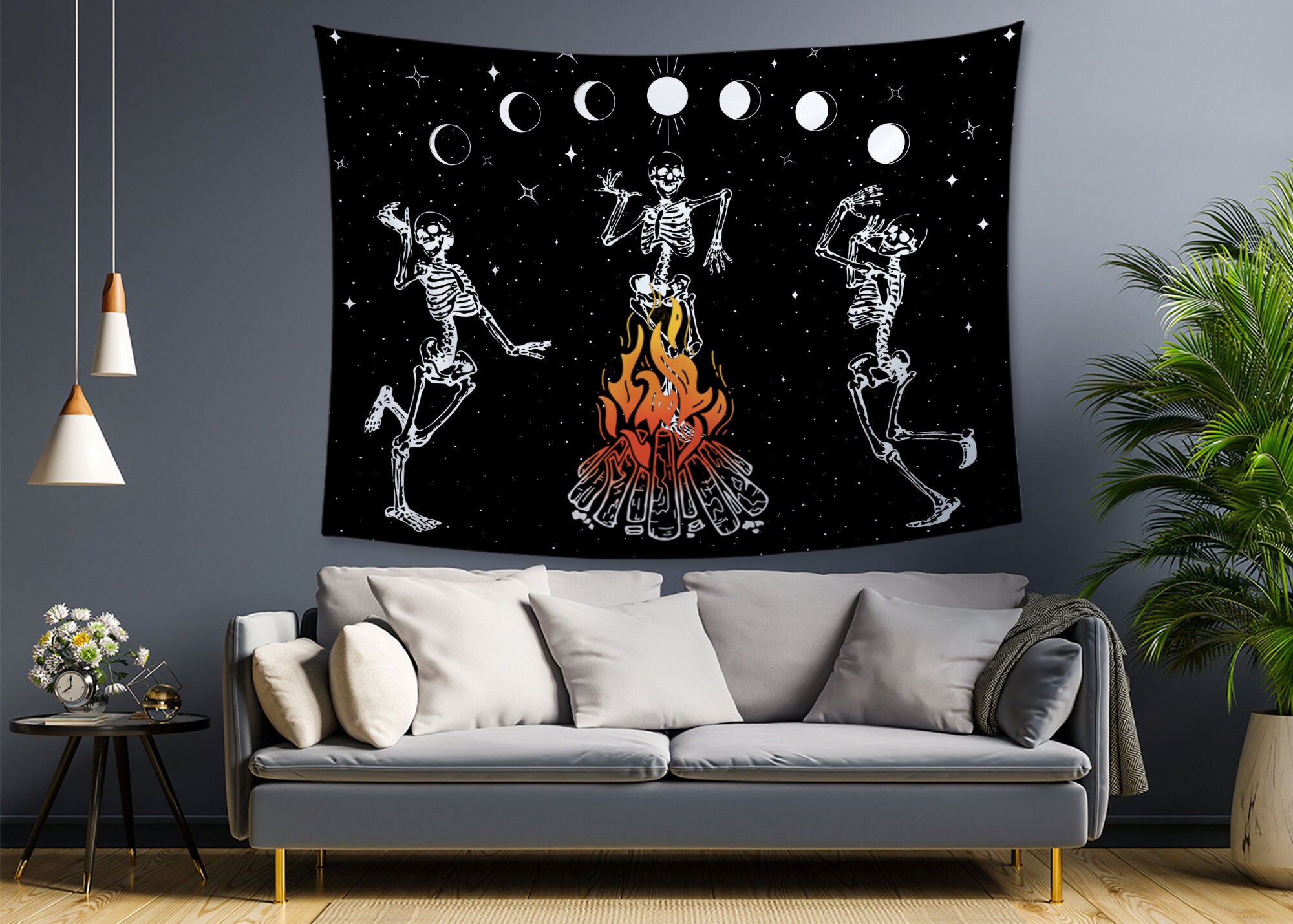 Discover Crâne Halloween Gothique Squelette Tapisserie