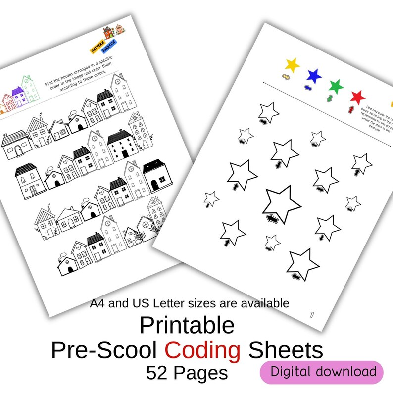 Preschool Coding Sheets: Numbers, Letters, Shapes, Scientists (digital ...
