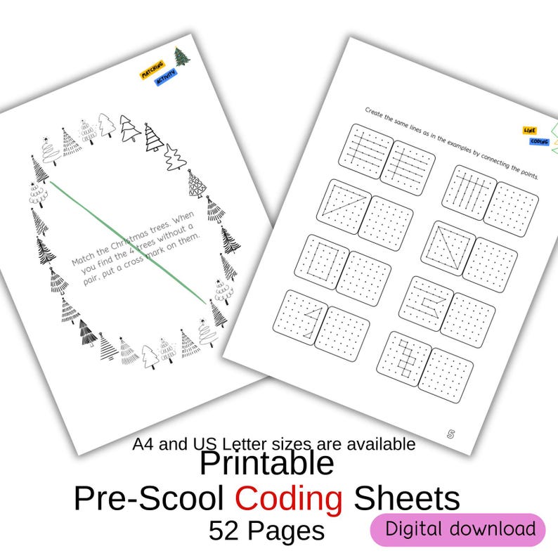 Preschool Coding Sheets: Numbers, Letters, Shapes, Scientists (digital ...