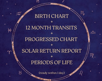 Astrology Bundle: Birth Chart, Solar Return, Transits + More (Digital)