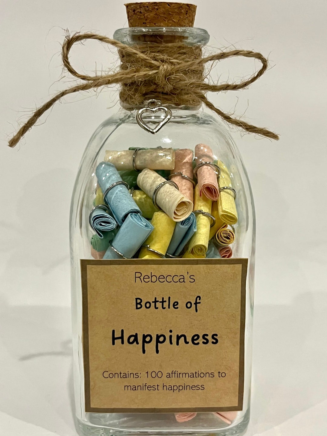 Bottle of Happiness 100 Affirmations for Happiness Year of Etsy UK