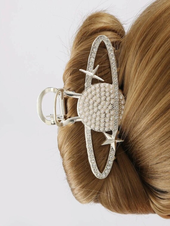 Vivienne Westwood Style Star & Faux Pearl Decor Hair Claw Etsy