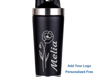 Thermo Fitness Shaker Stainless Steel Personalized with Name/Logo Vacuum 750ml Protein Shaker Drinking Bottle Double Walled Many Colors