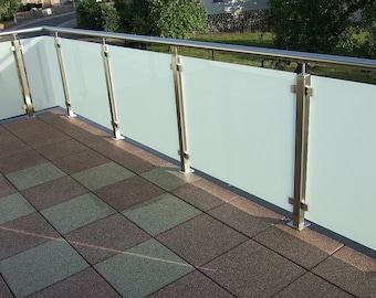 Stainless steel post for railings - VKR post V2A "self-assembly" 40x40x3.0 mm 50x50x3.0 mm incl. glass holder, base plate, accessories