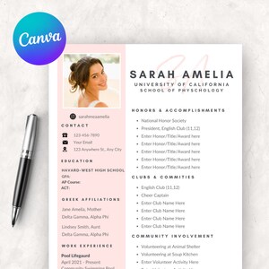 Sorority Recruitment Pack | Sorority Resume Template with Cover Letter | Customizable Sorority Resume Pack