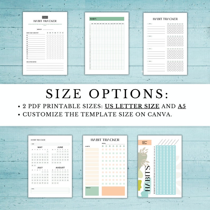 2023 Habit Tracker Printable Habit Tracker Canva Everyday Etsy