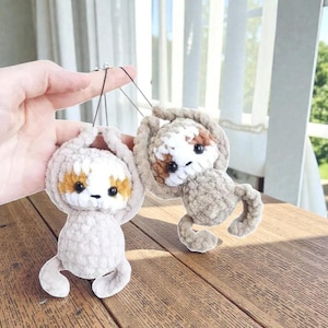 Amigurumi Sloth Keychain Plush Toy, Easy Beginner Crochet Tutorial, DIY Gift Pattern