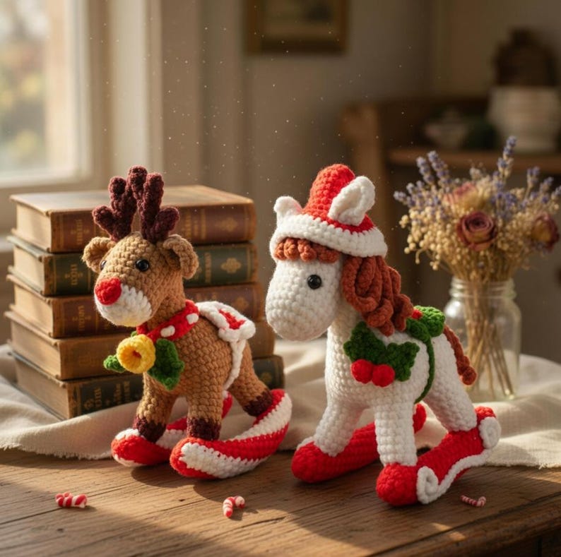 Christmas Amigurumi Bundle Crochet Patterns, Car Hanging Ornaments PDF, Holiday Plush Toys, DIY Christmas Decor Gift image 4