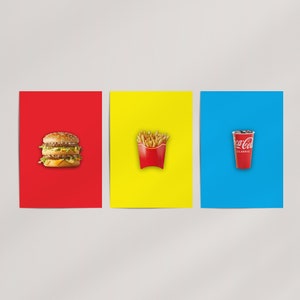 3-Piece McDonald&#39;s Pop Art Premium Wall Art Poster Set · Ready to Frame Giclée Print · Popular Culture Home Decor