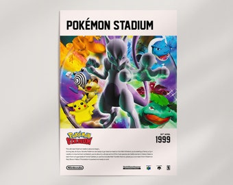 Pokémon Stadium (1999) Premium Wall Art Poster · Ready to Frame Giclée  Print · Pop Culture