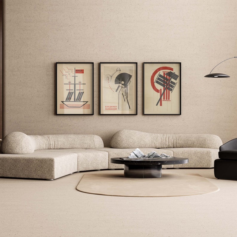 3-Piece El Lissitzky Constructivist Art Print Set 1923 20 Sizes Premium Giclée Posters Early 20th Century Art Ready to Frame image 3