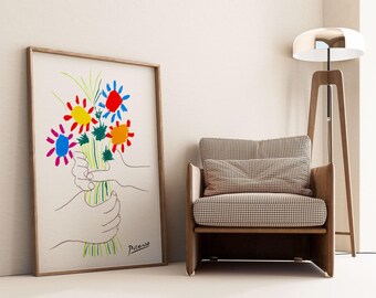 ピカソ「平和の花束」プリント • 1958年 リトグラフ ウォールアート