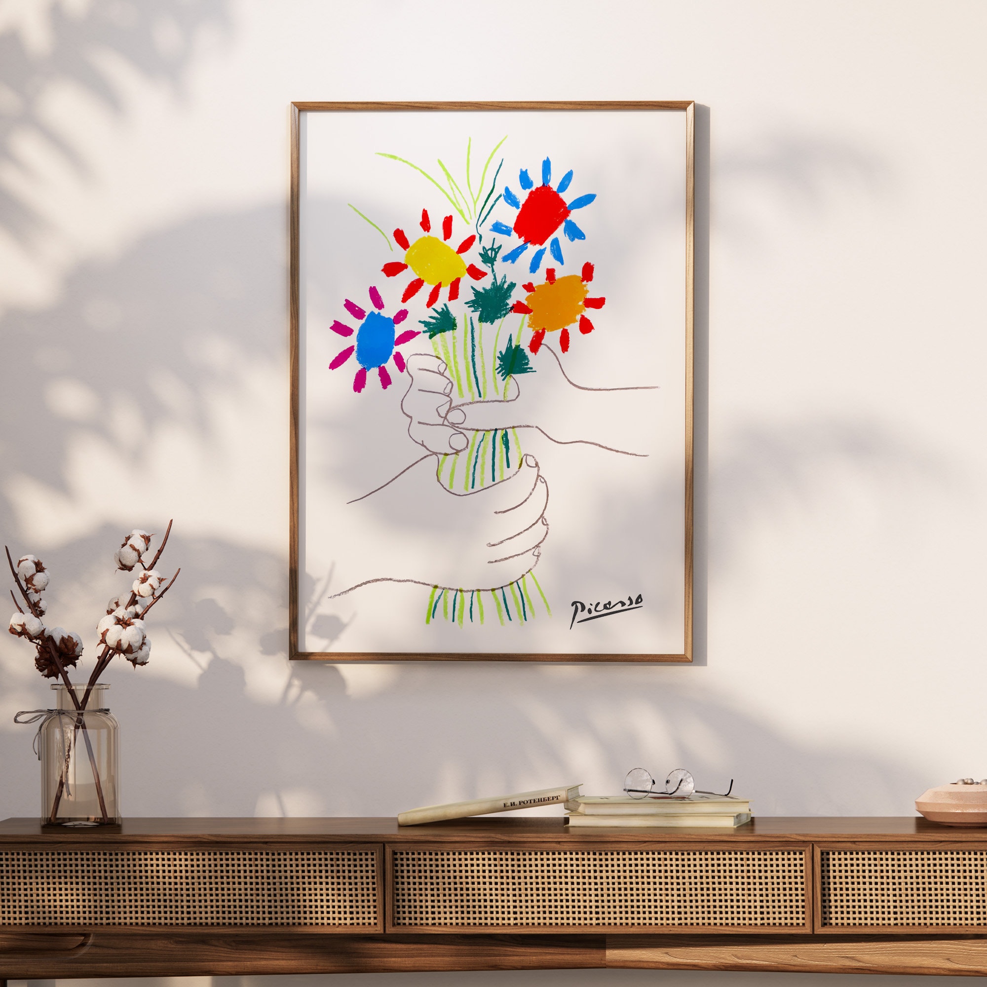 ピカソ 花束 リトグラフ 1958年 Pablo Picasso（パブロ・ピカソ）「花束」Bouquet リトグラフ