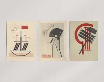 3-piece El Lissitzky Constructivist Art Print Set (1923) · 20+