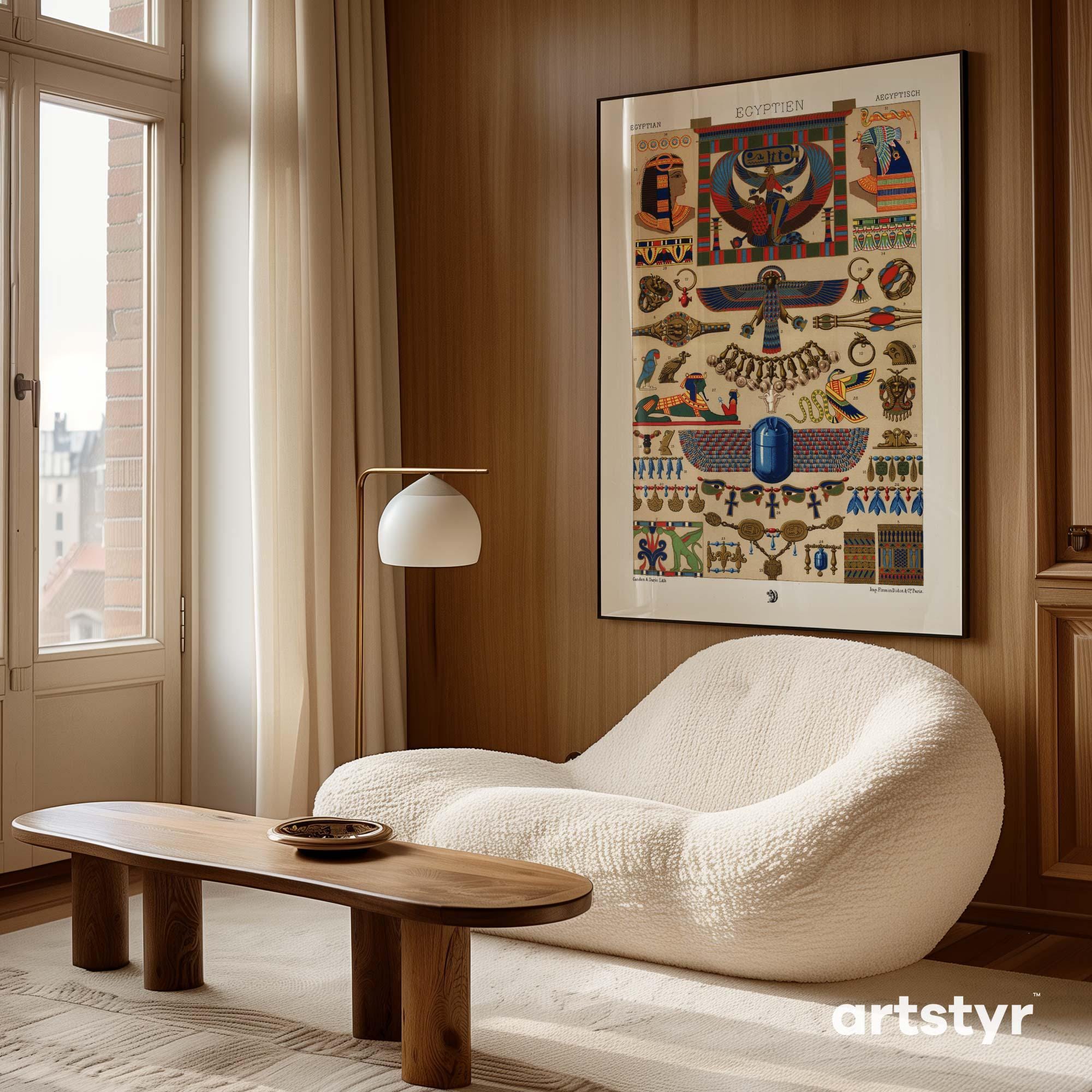 Egyptian Symbols Art Print • Albert Racine Vintage Poster (giclée) - Etsy