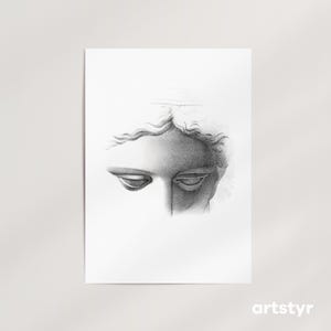 Apollo Belvedere · 20+ Größen · James Fuller Queen, 1840 · Wand Kunst Poster · Bleistift Zeichnung Porträt · Bereit zum Rahmen