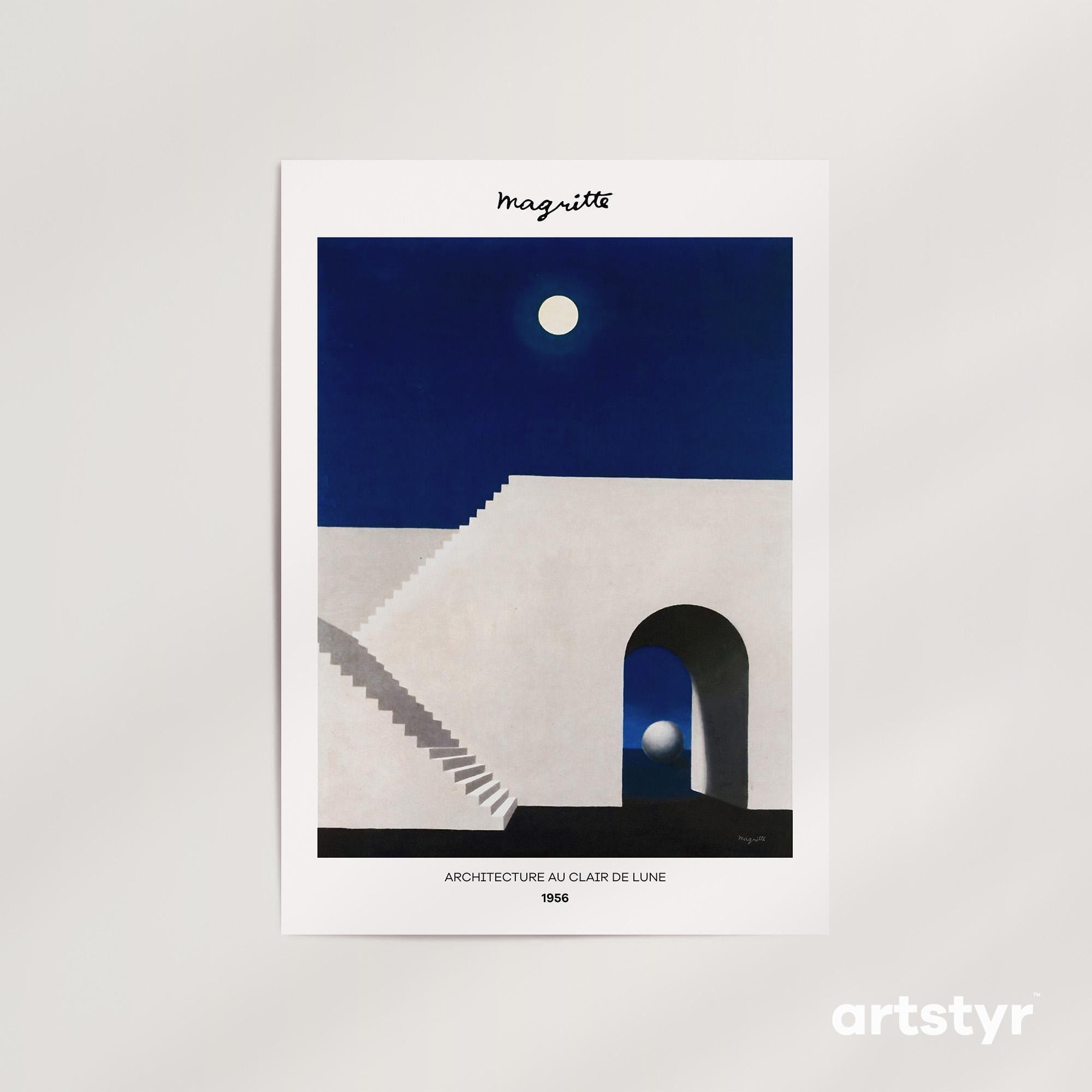 René Magritte Architecture Au Clair De Lune Print • Surrealist