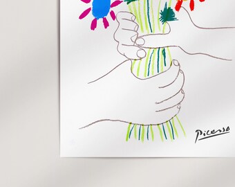 ピカソ 花束 リトグラフ 1958年 ピカソ 花束 リトグラフ 1958年 ピカソ 花束 リトグラフ 1958年