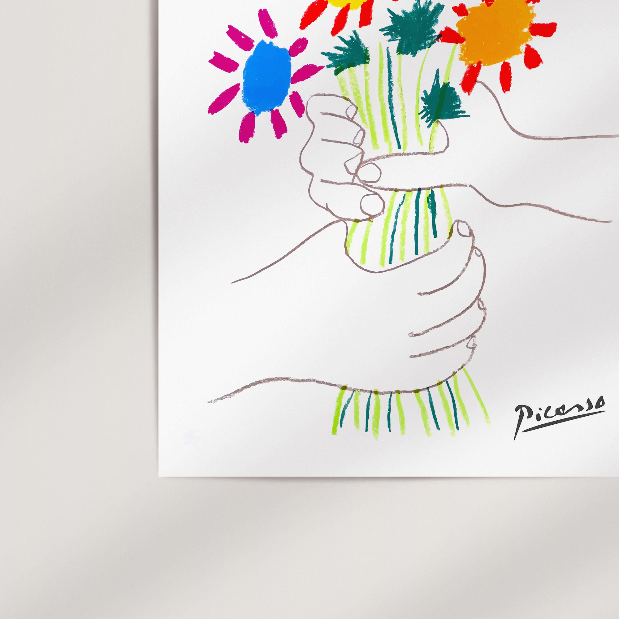 パブロ・ピカソ作「平和の花束」（1958年）プレミアムウォールアート