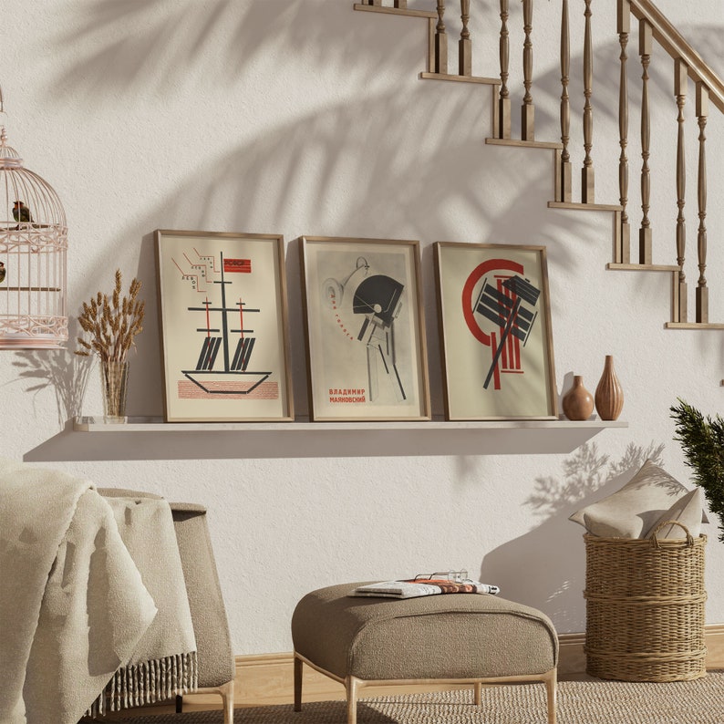 3-Piece El Lissitzky Constructivist Art Print Set 1923 20 Sizes Premium Giclée Posters Early 20th Century Art Ready to Frame image 8