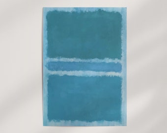 Divided Blue by Mark Rothko (1966) Premium Wall Art Poster · Ready to Frame Giclée Print · Abstract Pastel Colours