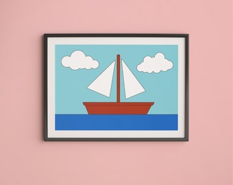 Iconic Simpsons Sailboat Print · 20+ Sizes · Giclée Wall Art Poster · Pop Culture Decor · Ready to Frame · The Perfect Gift