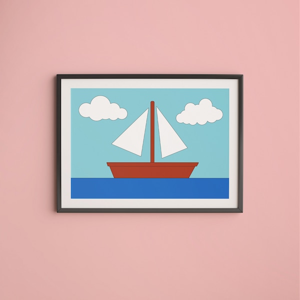 Ikonischer Simpsons-Segelboot-Druck · Über 20 Größen · Giclée-Wandkunst-Poster · Popkultur-Dekoration · Fertig zum Einrahmen · Das perfekte Geschenk