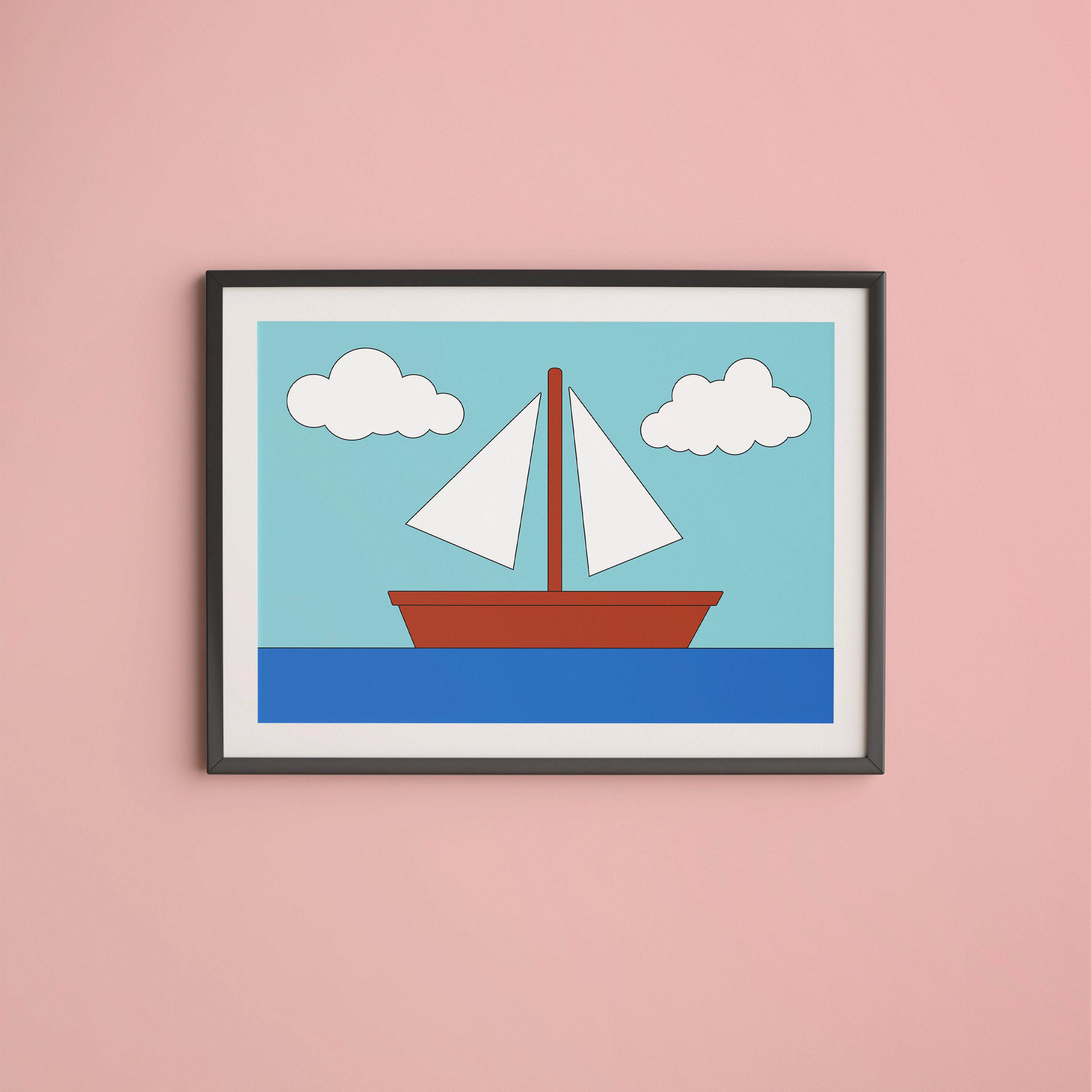 The Simpsons Living Room Sailboat Painting Premium Wall Art Etsy