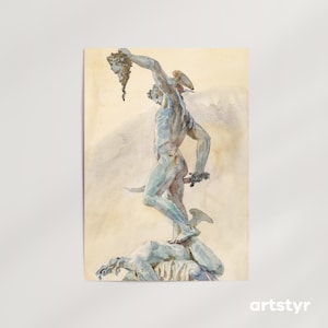 Sketch of Cellini&#39;s Perseus · 20+ Sizes · John Singer Sargent, 1910 · Giclée Wall Art Poster · Cellini Perseus Medusa · Ready to Frame