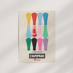Campari Soda di Franz Marangolo (1960) Poster Premium da parete · Stampa Giclée pronta per essere incorniciata · Poster pubblicitario retrò