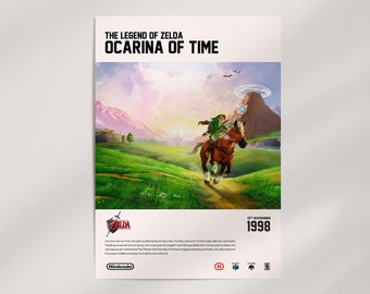 The Legend of Zelda: Ocarina of Time Poster · 20+ Sizes · Retro Video Game Art · Gamer Nostalgia · Giclée Print · Ready to Frame