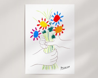 ピカソ 花束 リトグラフ 1958年 Pablo Picasso（パブロ・ピカソ）「花束」Bouquet リトグラフ