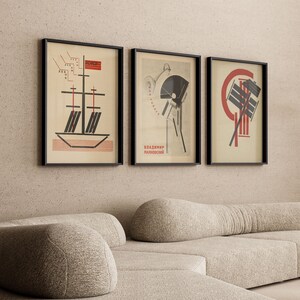 3-Piece El Lissitzky Constructivist Art Print Set 1923 20 Sizes Premium Giclée Posters Early 20th Century Art Ready to Frame image 4