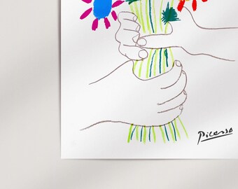 ピカソ「平和の花束」プリント • 1958年 リトグラフ ウォールアート