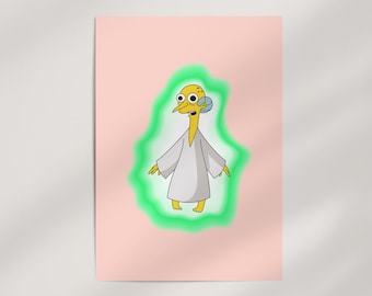 Mr Burns The Alien from The Simpsons Premium Wall Art Poster · Ready to Frame Giclée Print · Pop Culture