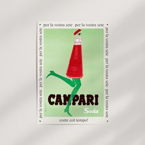 Campari Soda Giclée-Druck · 20+ Größen · Italienisches Mid-Century-Dekor (1968) · Franz Marangolo-Wandkunst · Retro Italien · Rahmenfertig