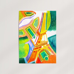 Eiffel Tower by Robert Delaunay (1924) Premium Wall Art Poster · Ready to Frame Giclée Print · Colourful Paris Art Nouveau