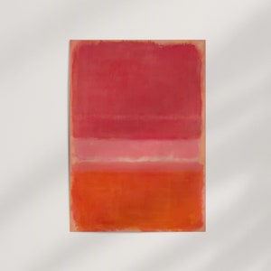 Vermelho e Laranja de Mark Rothko (1954) Pôster de parede premium · Impressão Giclée pronta para emoldurar · Cor pastel abstrata