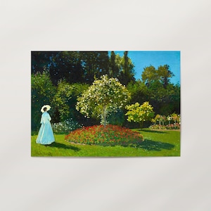 Woman in the Garden by Claude Monet (1867) Premium Wall Art Poster · Ready to Frame Giclée Print · Impressionism Artwork