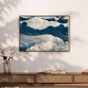 The Blue Wave Art Print • Nevinson Japanese Artwork Poster (1917)