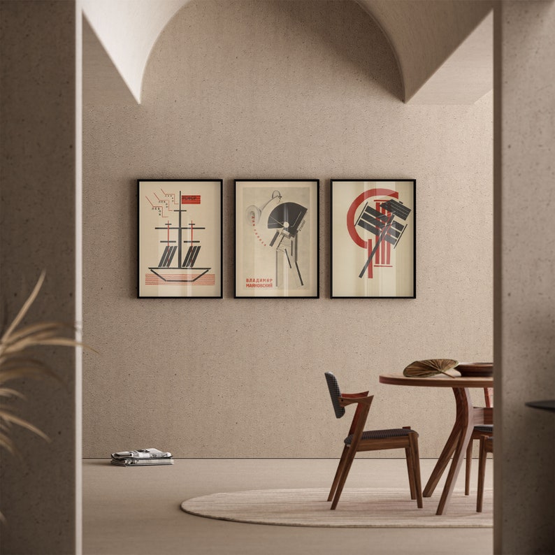 3-Piece El Lissitzky Constructivist Art Print Set 1923 20 Sizes Premium Giclée Posters Early 20th Century Art Ready to Frame image 5