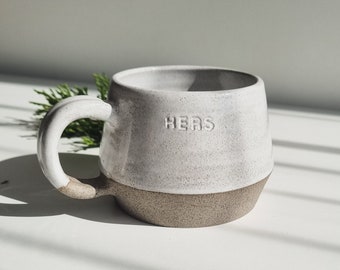 Handmade Customizable Mug, Pottery Mug with Custom Name, Stoneware and Minimalist Coffee Mug