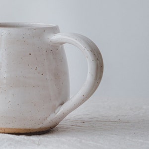 Stoneware Coffee Mug, White Speckled Mug, 12 Oz Ceramic Mugs, Beige ...